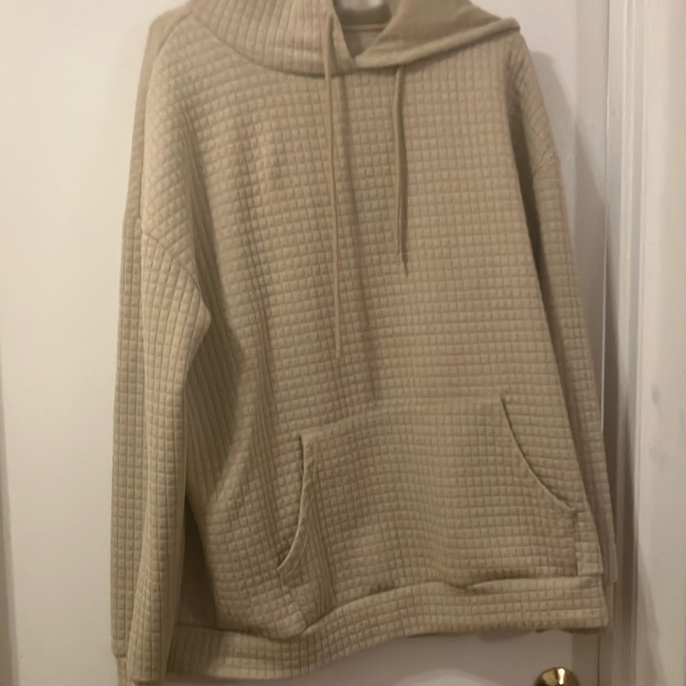 Men's Beige Hoodie Sweater